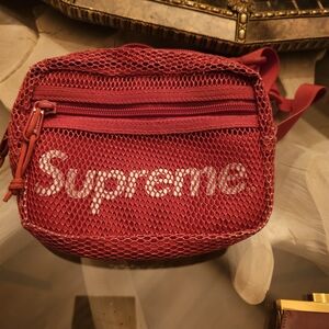 Supreme Bold Red Mesh Crossbody Bag